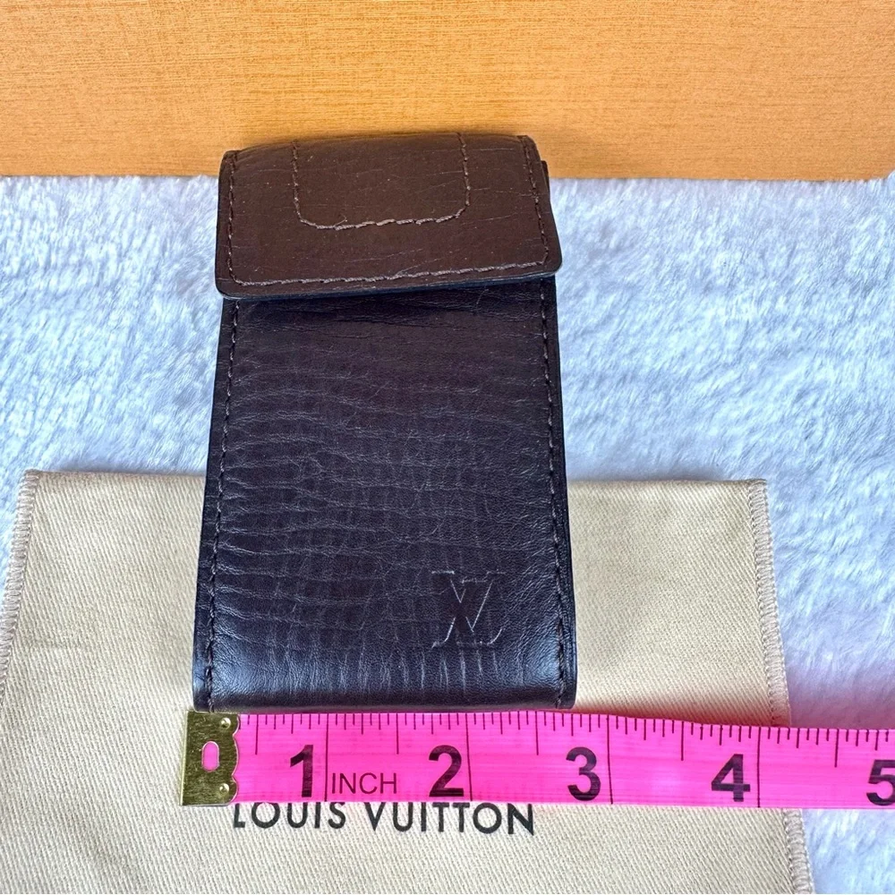 Louis Vuitton brown soft leather card ID holder keychain pouch - Picture 14 of 14